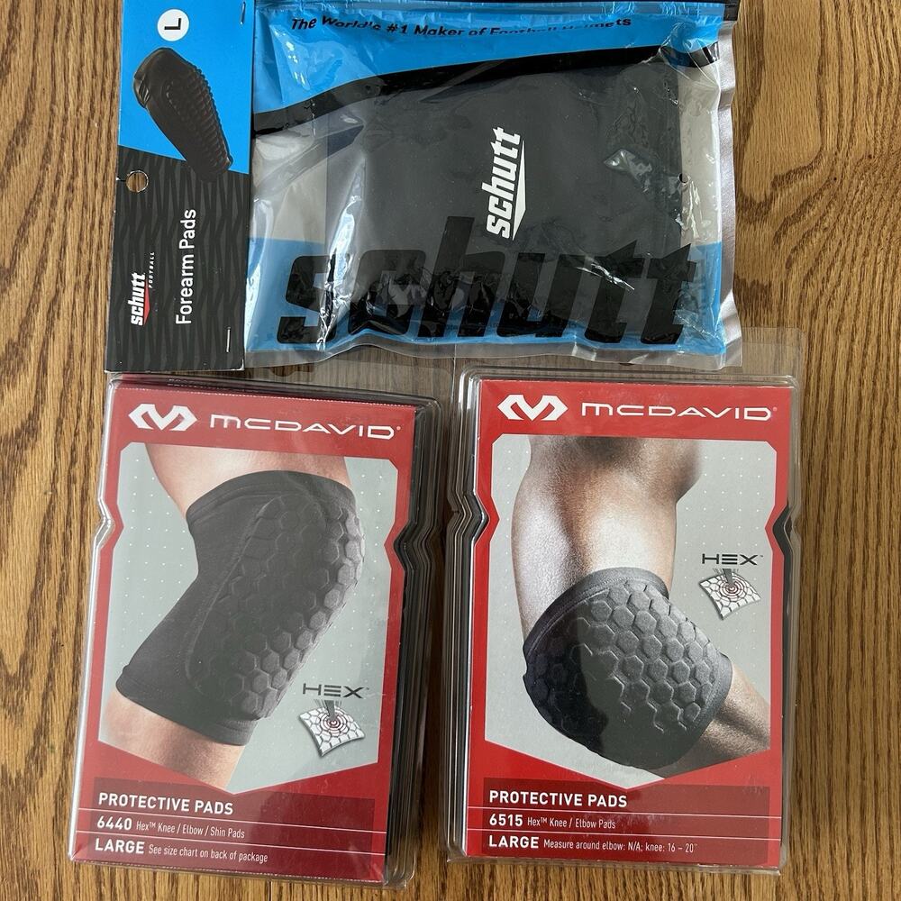 McDavid HEX Pad Bundle Large Football Knee Elbow Pads Schutt Forearm Pads